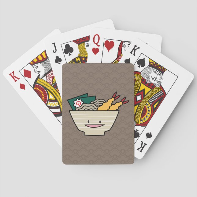 Tempura ramen bowl nori shrimp Japanese noodles Playing Cards (Back)