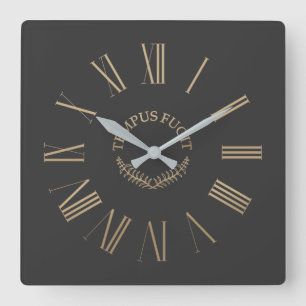 Tempus Fugit Black Acrylic Wall Clock