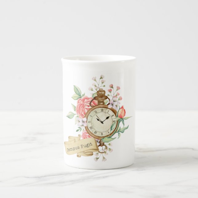 Tempus Fugit Bone China Mug (Front)