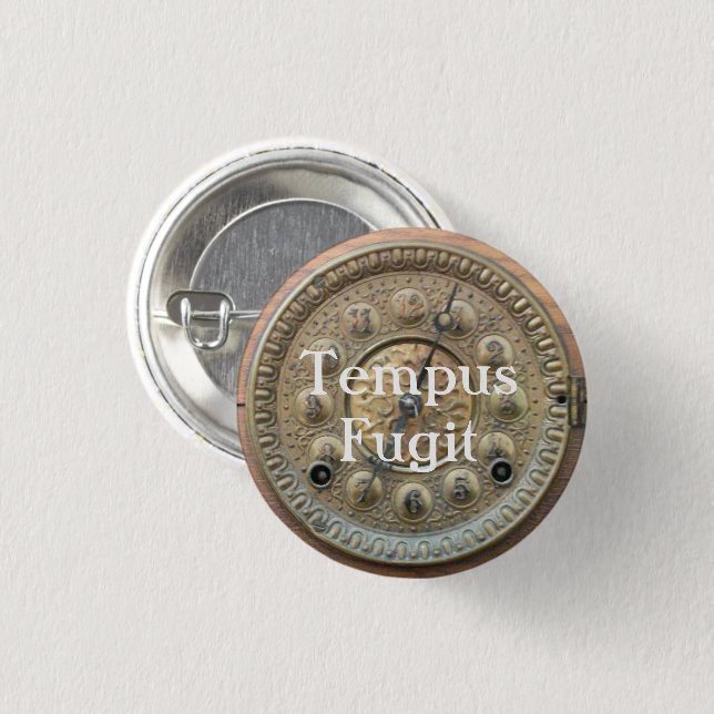 Tempus Fugit Clockface Button (Front & Back)