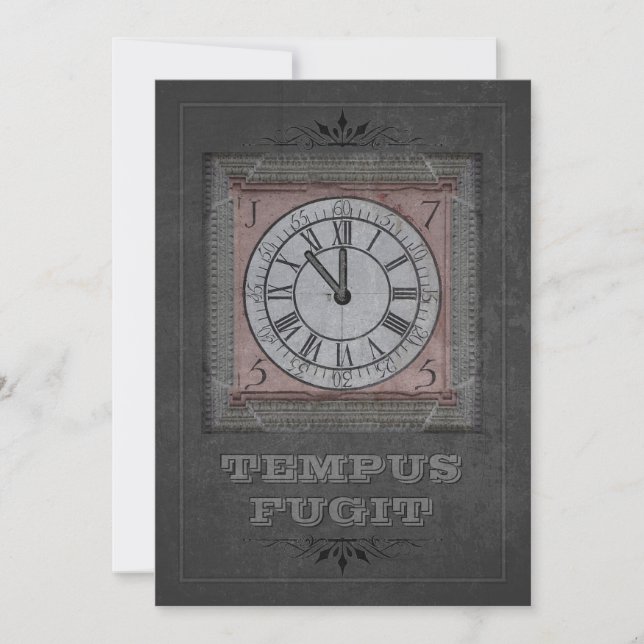 Tempus Fugit (customisable) Holiday Card (Front)