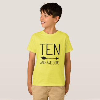 Ten And Awesome 10th Birthday Gift T-Shirt (Light)