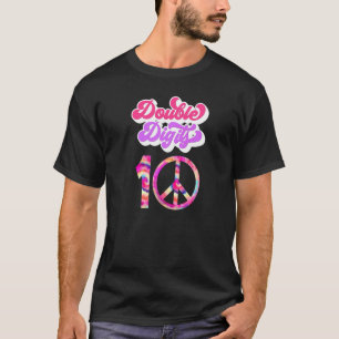 Ten Birthday Double Digits 10th Tie Dye Groovy Ret T-Shirt