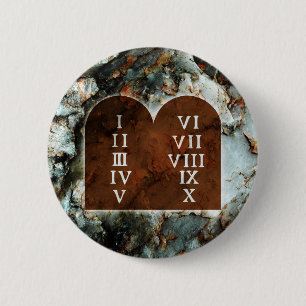 Ten Commandments 6 Cm Round Badge