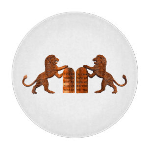 Ten Commandments and Lions Cutting Board