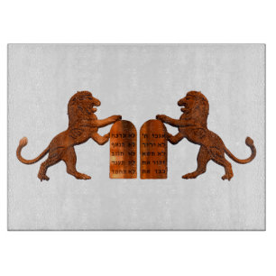 Ten Commandments and Lions Cutting Board