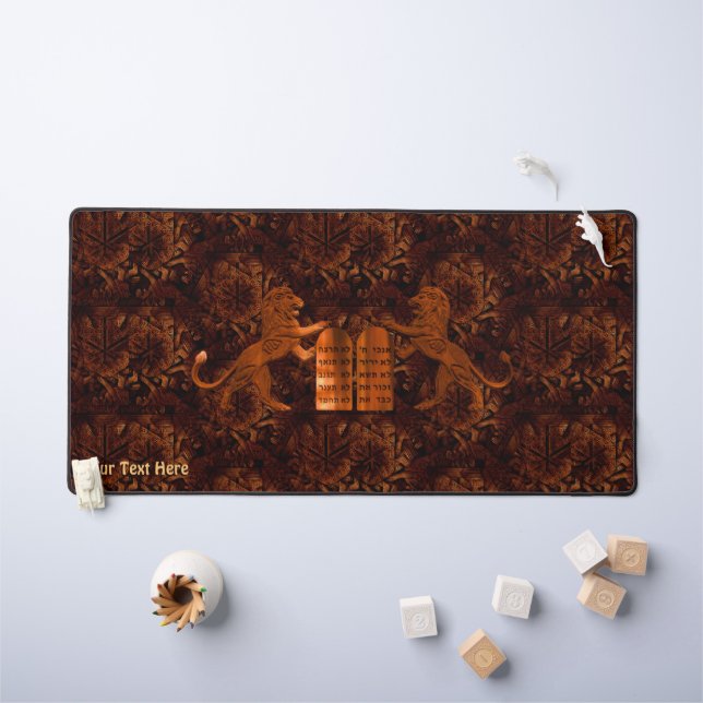 Ten Commandments and Lions Desk Mat (Kids Table)