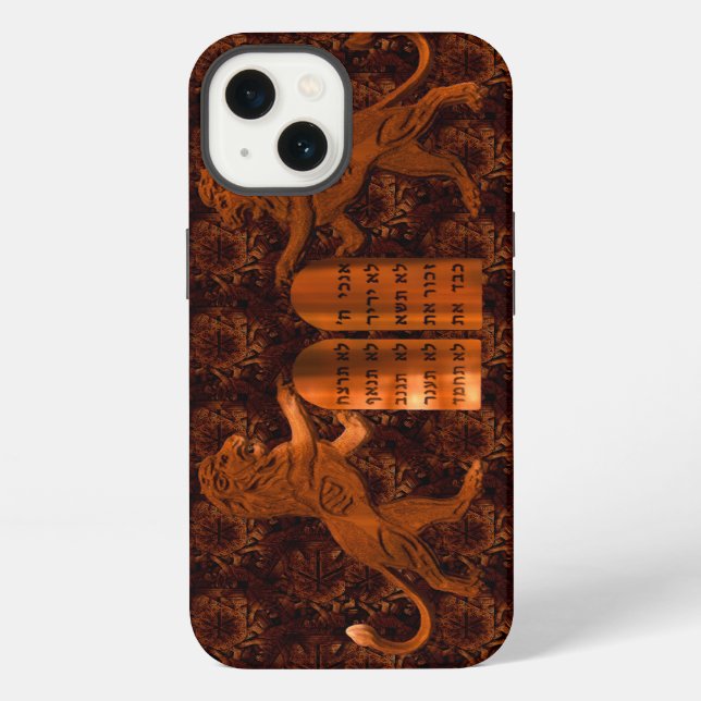 Ten Commandments and Lions iPhone Case (Back)