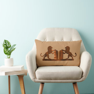 Ten Commandments and Lions Lumbar Cushion