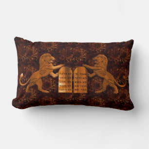 Ten Commandments and Lions Lumbar Cushion