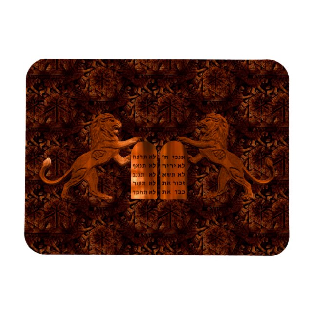 Ten Commandments and Lions Magnet (Horizontal)