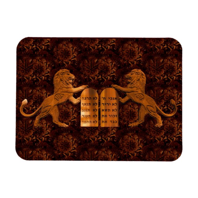 Ten Commandments and Lions Magnet (Horizontal)