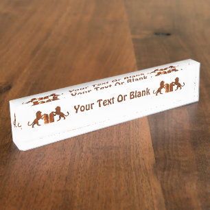 Ten Commandments and Lions Nameplate