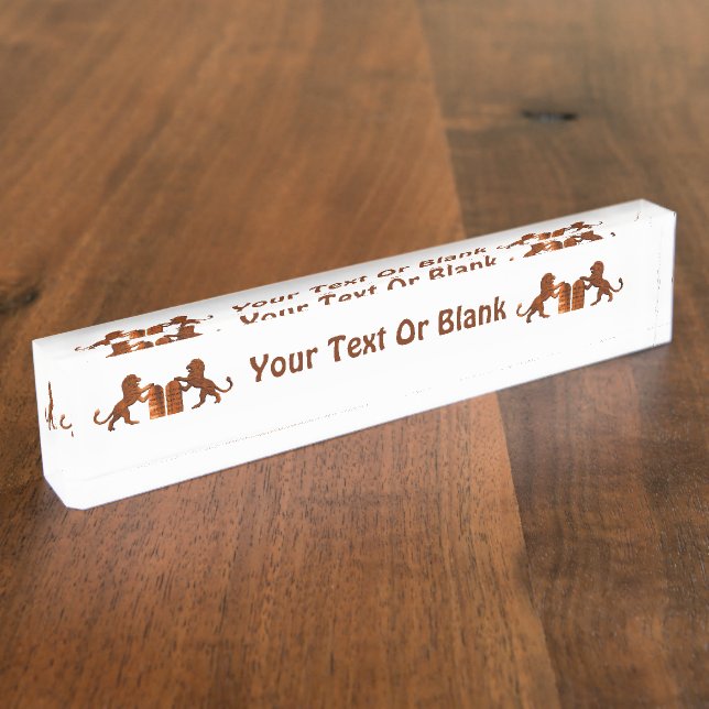 Ten Commandments and Lions Nameplate (Side)
