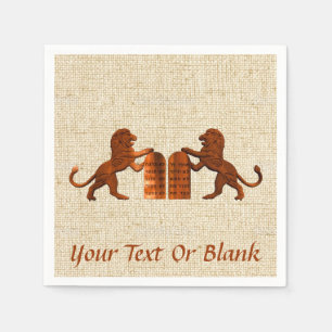 Ten Commandments and Lions Napkin