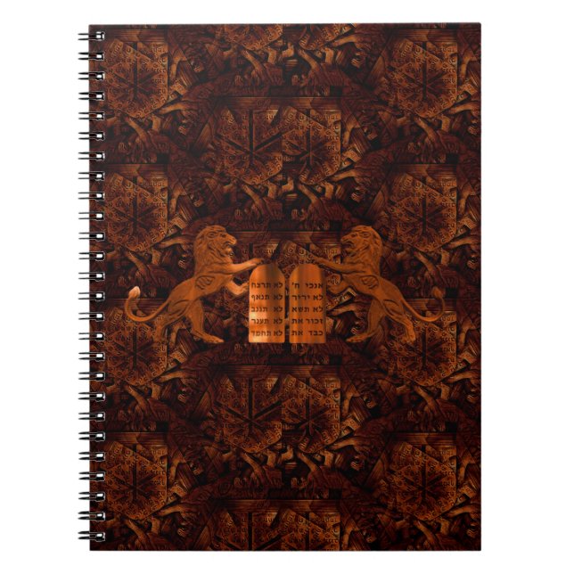 Ten Commandments and Lions Notebook (Front)