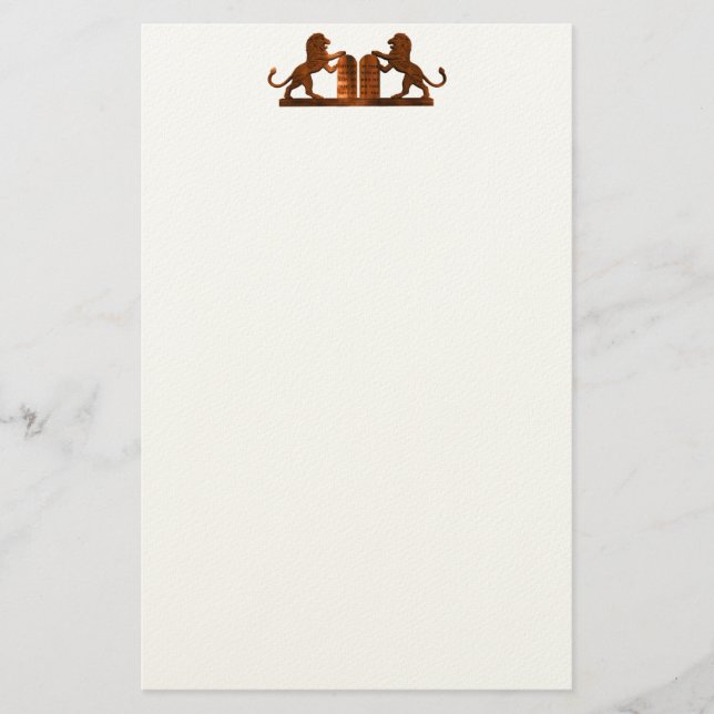 Ten Commandments and Lions Stationery (Front)