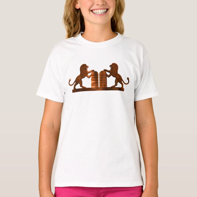 Ten Commandments and Lions T-Shirt (Front)