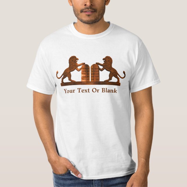 Ten Commandments and Lions T-Shirt (Front)