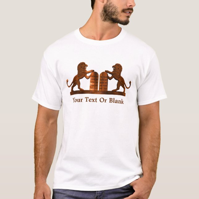 Ten Commandments and Lions T-Shirt (Front)