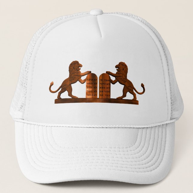 Ten Commandments and Lions Trucker Hat (Front)