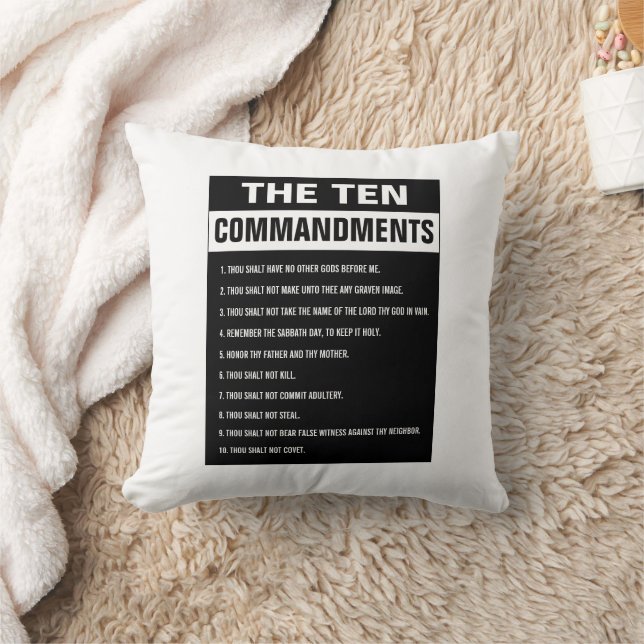 Ten Commandments Bible Verse Christian Religious Cushion (Blanket)
