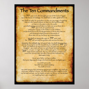 Ten Commandments - Brown Poster