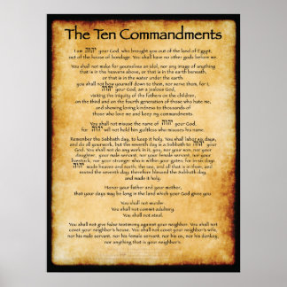 Ten Commandments - Brown Poster