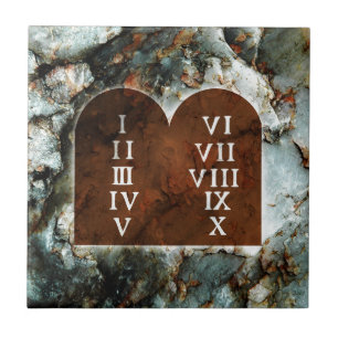 Ten Commandments Ceramic Tile
