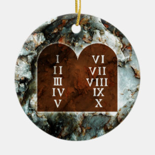 Ten Commandments Ceramic Tree Decoration
