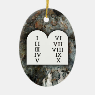 Ten Commandments Ceramic Tree Decoration