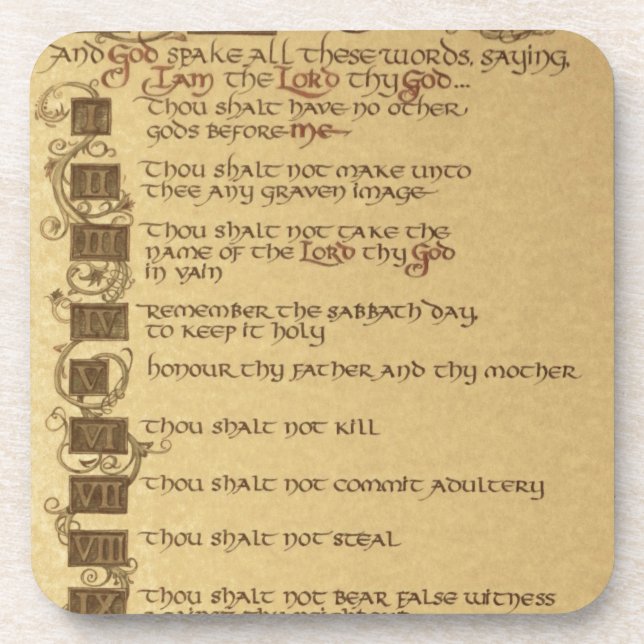 ten commandments coaster (Front)