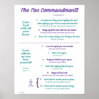 Ten Commandments for Kids--Purple/Teal