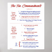 Ten Commandments for Kids--Red/Navy 2