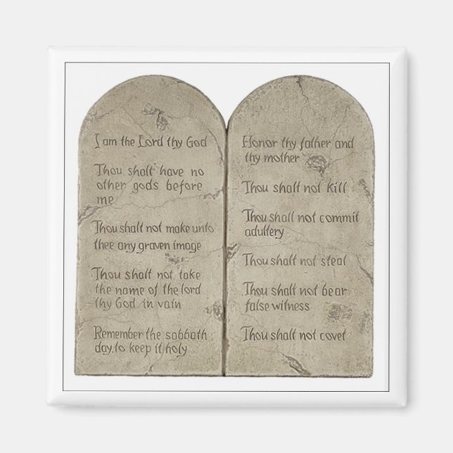 Ten Commandments in English Magnet (Front)