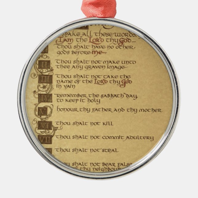 ten commandments metal ornament (Front)