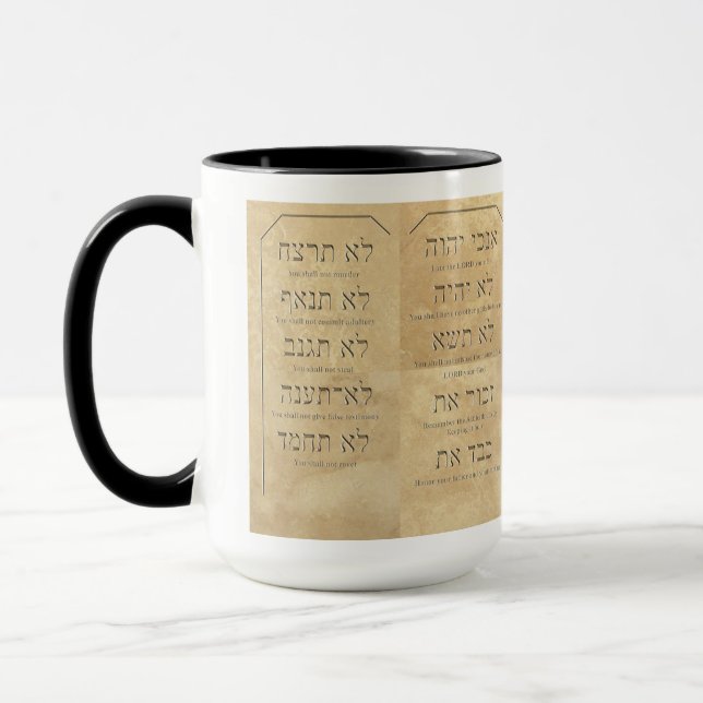 Ten Commandments Mug Right and Left Side Image (Left)