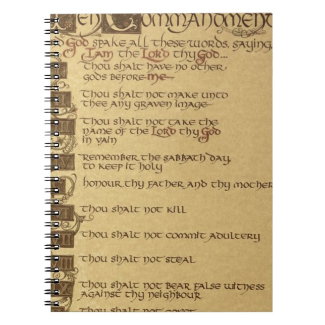 ten commandments notebook (Front)