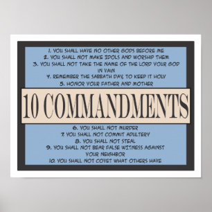 Ten Commandments of the Bible Poster