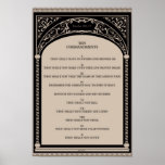 Ten Commandments on Parchment Art Deco Arch Scroll Poster<br><div class="desc">Ten Commandments on Parchment Art Deco Arch Scroll</div>