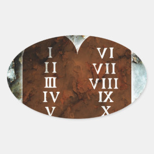 Ten Commandments Oval Sticker