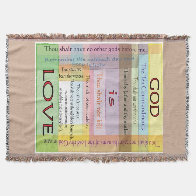 Ten Commandments Throw Blanket (Front)