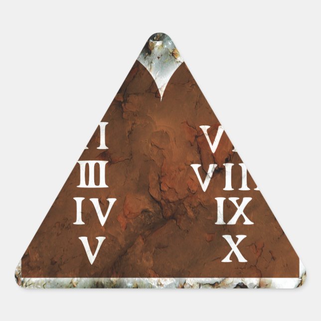 Ten Commandments Triangle Sticker (Front)