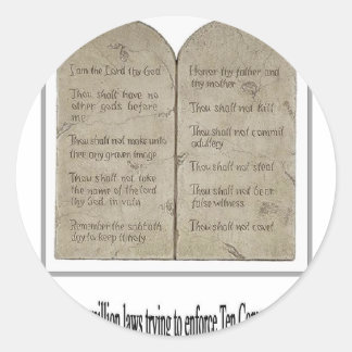 Ten Commandments with Quote Classic Round Sticker