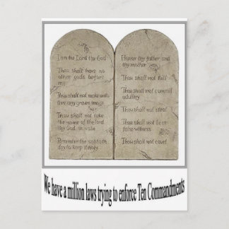 Ten Commandments with Quote Postcard