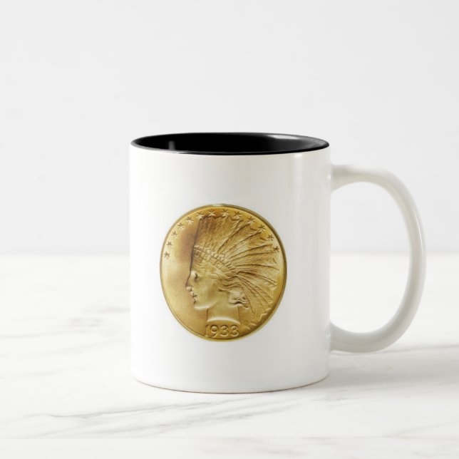 Ten Dollar Gold Indian Two-Tone Coffee Mug (Right)