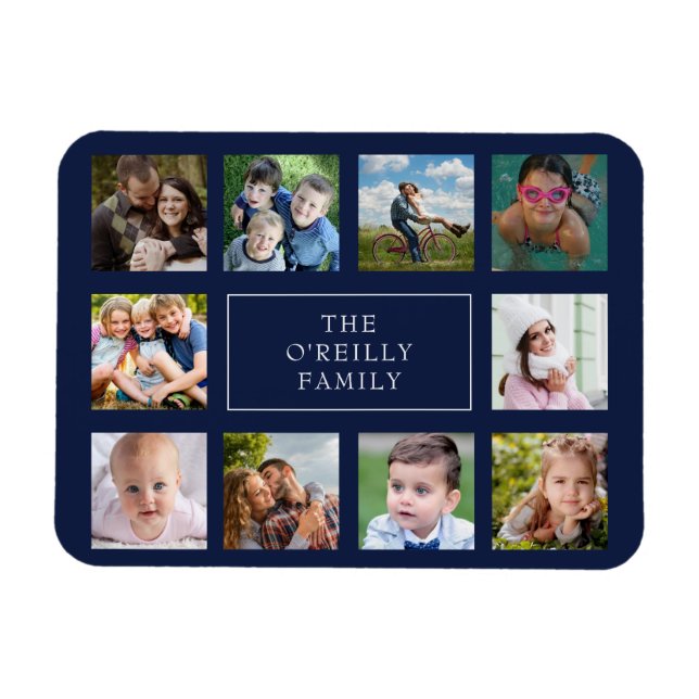 Ten Family Photo Collage Custom Magnet (Horizontal)
