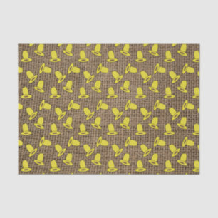 Ten Gallon Hat on Burlap  Tissue Paper