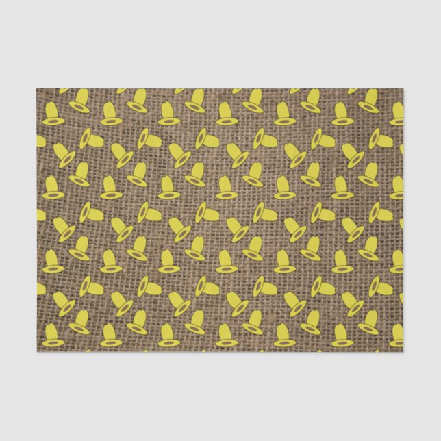 Ten Gallon Hat on Burlap  Tissue Paper (Front)
