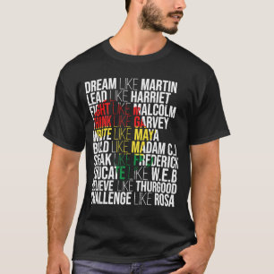 Ten Inspiring Leaders Black History Month African  T-Shirt